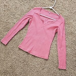 Elegant Pink Long Sleeve Women's Top
